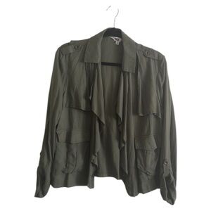 Jack BB Dakota Double Agent cropped trench jacket breezy draped open front M